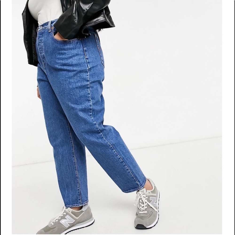 Levi’s Ribcage Straight High Rise Button Fly Ankle Denim Blue Jeans Women’s 20W